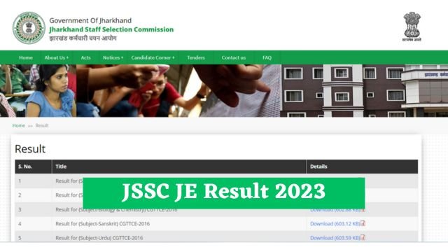 JSSC JE Result 2023