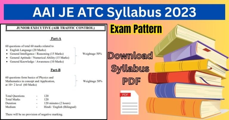 AAI JE ATC Syllabus 2023 Exam Pattern, Download Syllabus PDF