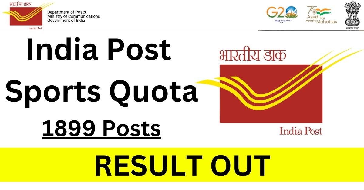 India Post Sports Quota Result 2024 Out For 1899 Post - Download PDF