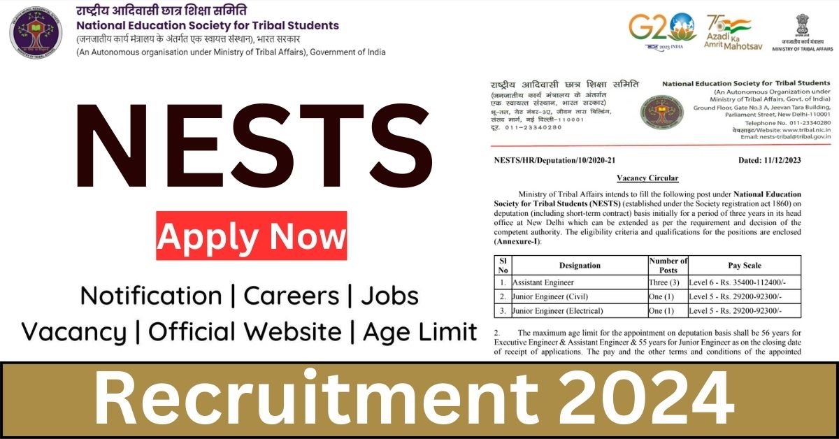NESTS Recruitment 2024 for Assistant Engineer and Other Post