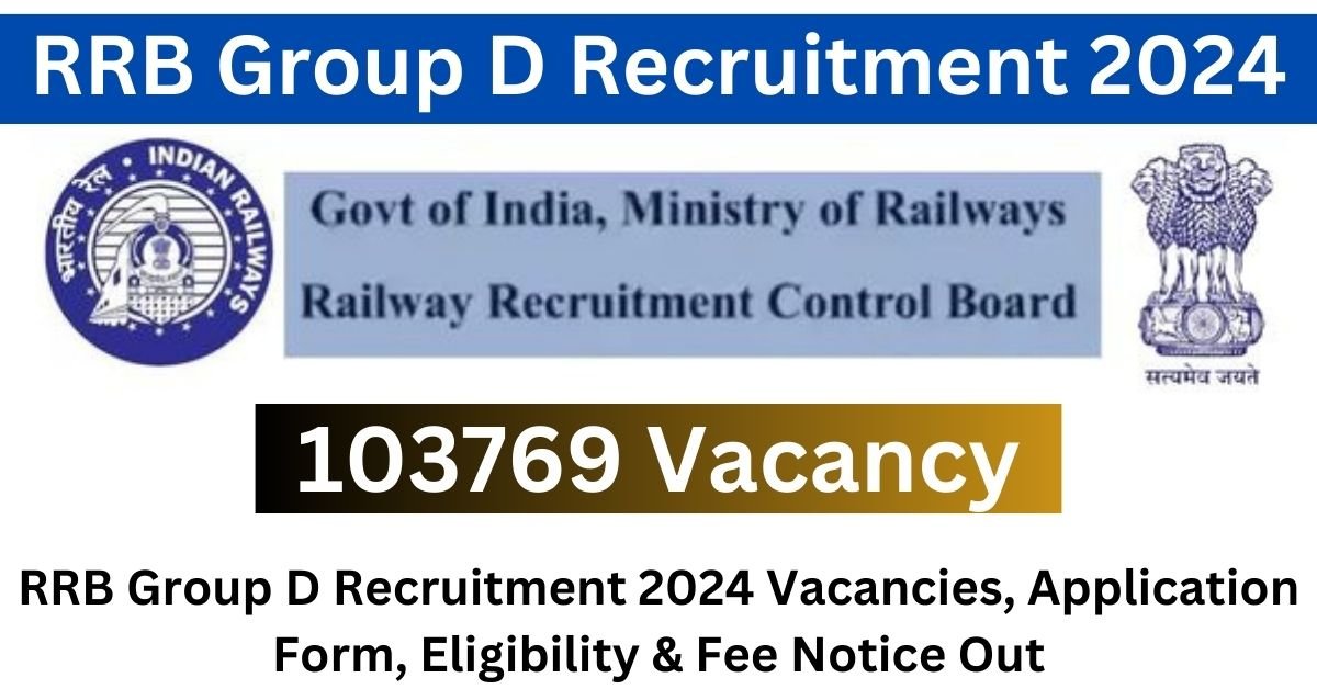 RRB Group D Recruitment 2024 Vacancies, Application Form, Eligibility & Fee Notice Out