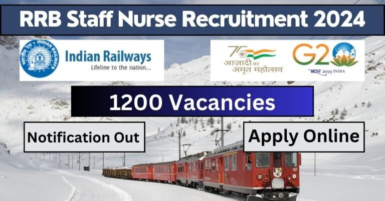 RRB Staff Nurse Recruitment 2024 @ indianrailways.gov.in