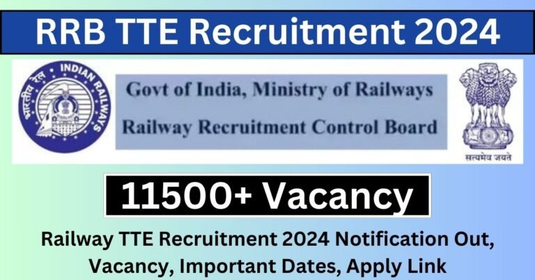 Railway TTE Recruitment 2024 Notification 11500 Vacancy, Important Dates, Apply Link