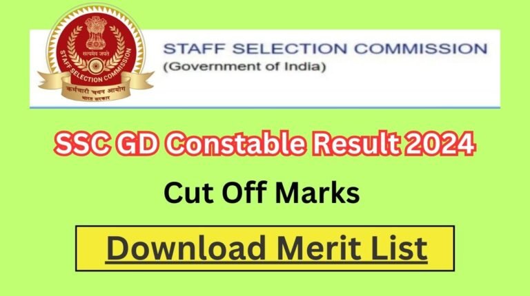 SSC GD Constable Result 2024 - Cut Off Marks Download Merit List
