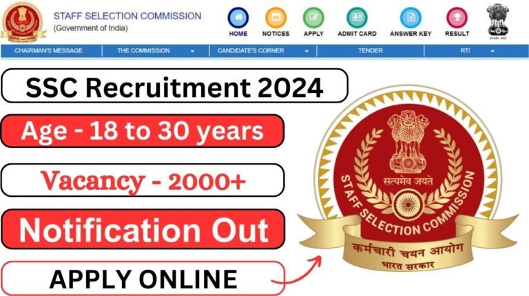 SSC Phase XII Recruitment 2024 Apply Online For 2049 Posts - Notification Out