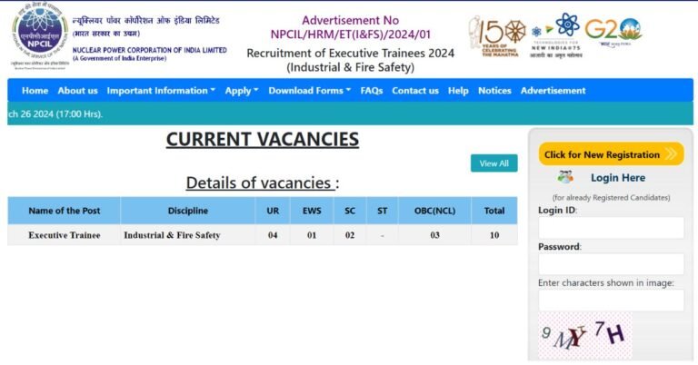 NPCIL Executive Recruitment 2024 - Notification Out Check Eligibility Criteria and How to Apply