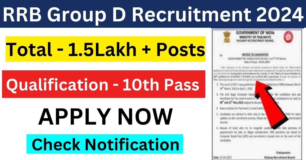 RRB Group D Recruitment 2024 – Application form, Vacancies, Eligibility Criteria – Apply For 103769 Posts