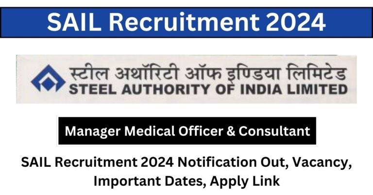 SAIL Recruitment 2024 Apply For Manager Posts