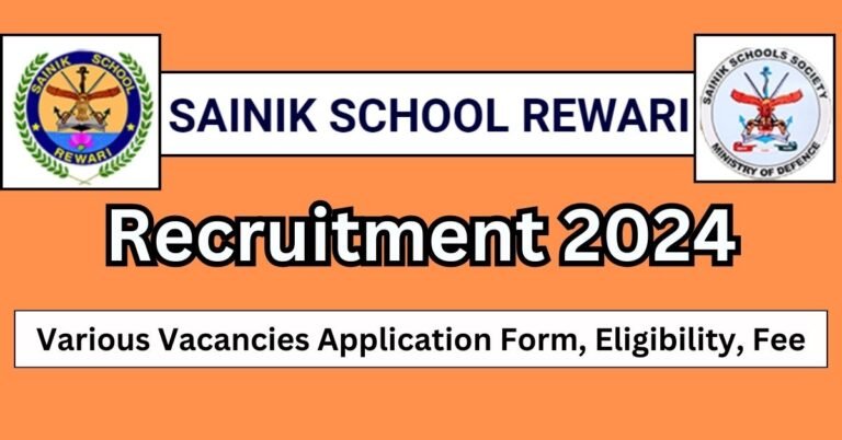 Sainik School Rewari Recruitment 2024 Notification Out
